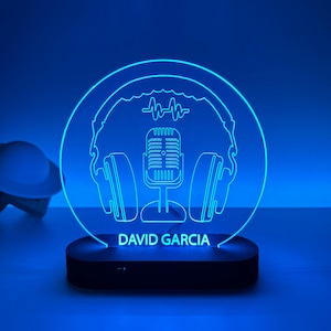 Personalized Headphone 3D Night Light, Gamer Name Light, Streamer Led Lamp, Christmas Birthday Xmas Gifts, Kids Boys Musician Desk Lamp