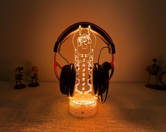 Personalized Headphone Stand-Custom Headphone Display-Video Game Lover Gift-Gamer Desk Organizer-Streamer Headset Holder-Gamer Xmas Gifts