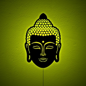Buddha Face Home Office Decor, Meditation Room Wall Art, Buddhism Decoration, Buddhist Yoga Studio Decor, Gift for Her, Spiritual Crafts