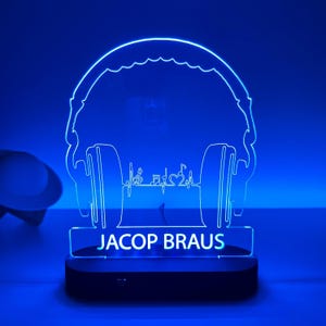 Personalized Headphone 3D Night Light, Gamer Name Light, Streamer Led Lamp, Christmas Birthday Xmas Gifts, Kids Boys Musician Desk Lamp