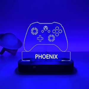 Aangepaste gamecontroller RGB-ledlamp, gameconsole met afstandsbediening, gamer kerstverjaardagscadeau, kinderen jongens game room decor, streamercadeau