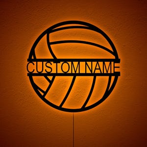 Customizable Volleyball Players Name Sign, Gift for Wife, Girlfriend Gift, Volleyball Sport Room Decor, Game Room Girls Decor, Xmas Gift