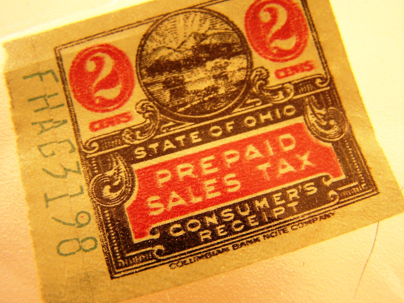 Ohio 2 Cent Prepaid Sales Tax Stamp Etsy
