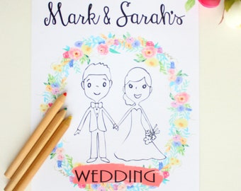 Kids Wedding Favor Wedding Favor for Kids Wedding coloring book Wedding coloring pages Wedding activity book Personalized coloring book