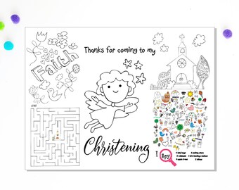 Baptism Coloring Page for Boy Instant Download Activity | Etsy