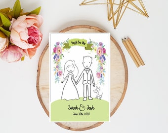 Wedding coloring book - Wedding kids activity - Wedding activity book - Personalized Wedding Coloring book Modern Coloring Pages Decorations