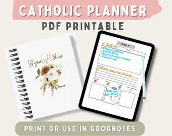 2024 Catholic Planner Bullet Journal for printing or Goodnotes, Monthly Dated calendar, Spiritual planner, Printable PDF Catholic Calendar