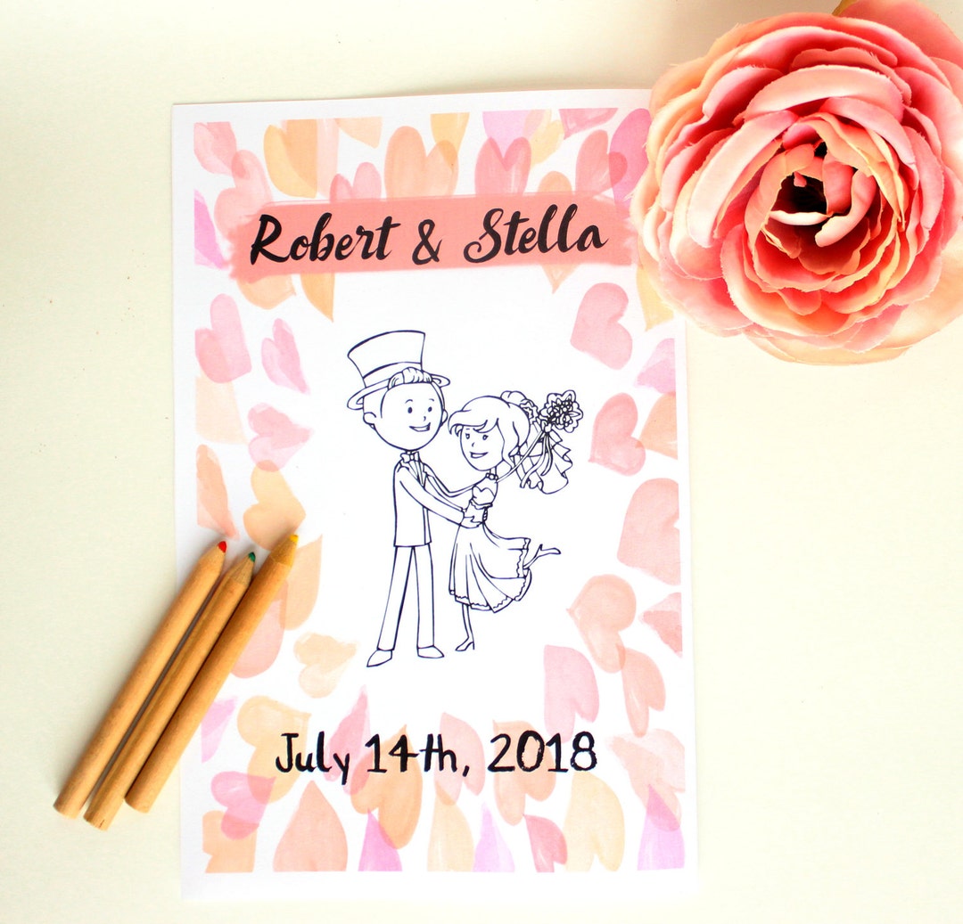Wedding Coloring Book Wedding Coloring Pages Wedding Activity Etsy