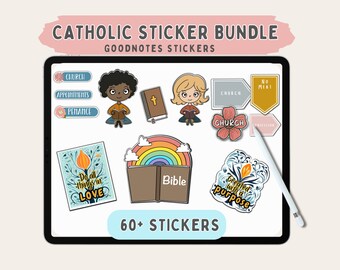 Faith Digital Stickers for Goodnotes planner Catholic Stickers for Digital Planner Bible Journal Stickers Jesus Stickers for planner