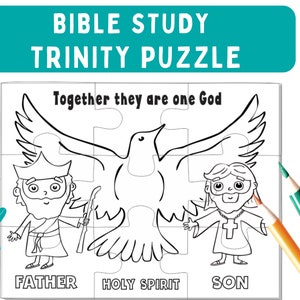 Holy Trinity Sunday School Puzzle worksheet, Catholic craft, Bible Activity, Liturgical resource, Instant Download PDF, Jesus, homeshool