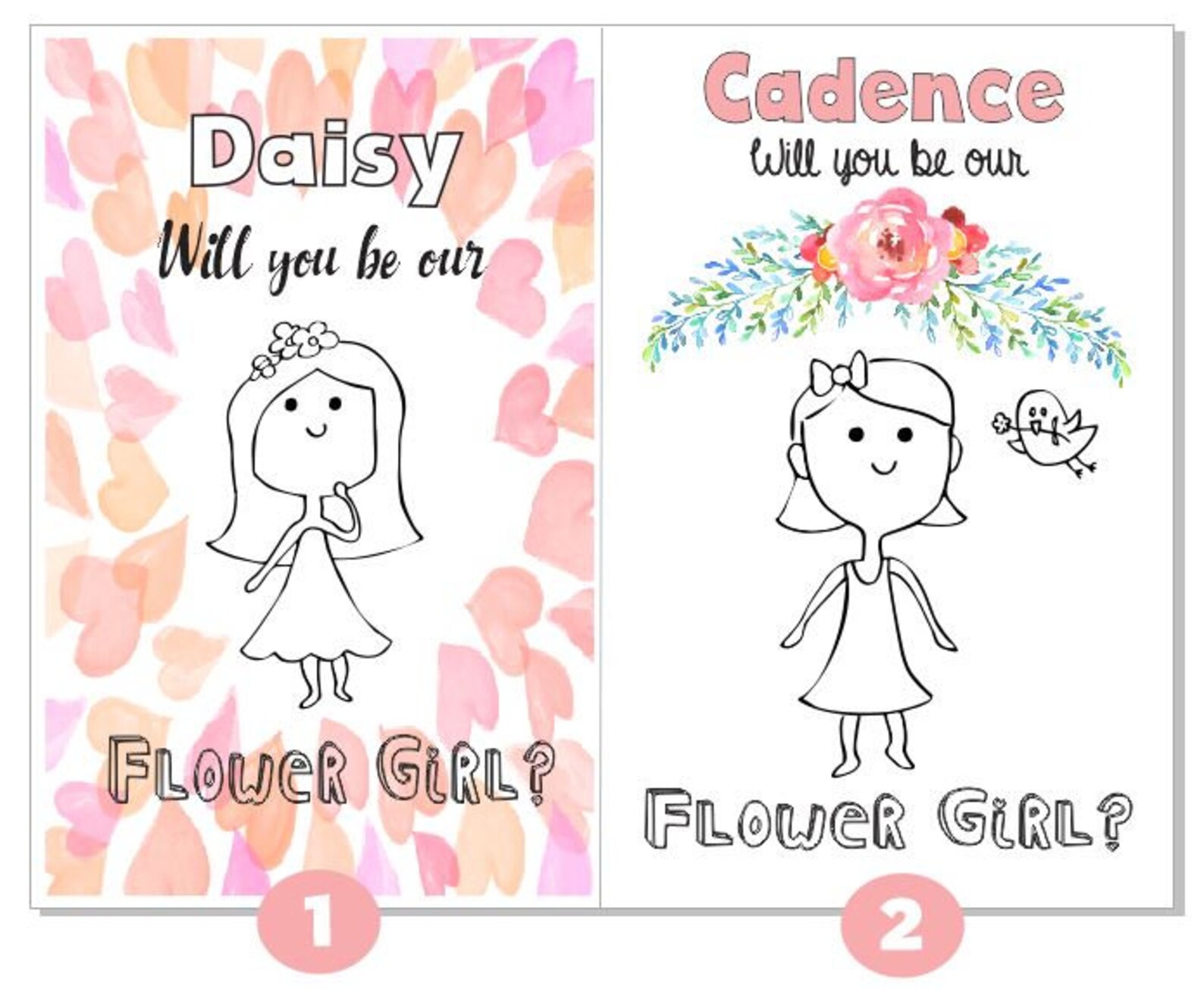 Will You Be Our Flower Girl Flower Girl Gift PDF Coloring | Etsy