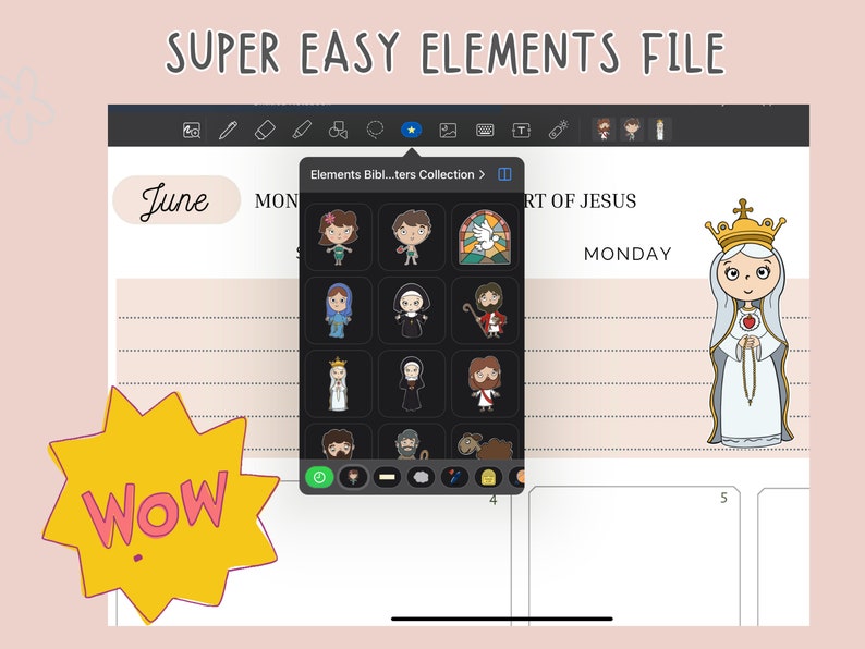 Catholic Planner Stickers for Digital Planner Bible Journal Stickers for GoodNotes Planner Stickers Precropped PNG & Elements Faith Stickers image 5