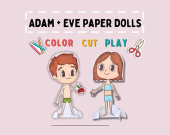 Adam & Eve Papierpuppen: Bibelgeschichte für Sonntagsschule oder Heimschule (druckbares PDF)