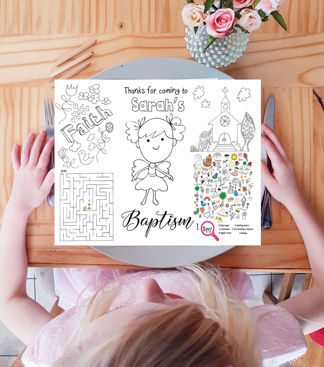 Christening, Baptism Coloring Pages, Confirmation Activity Sheets, Kids