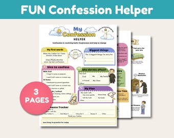 Katholischer Geständnishelfer für Kinder PDF Gewissensprüfung + Wie man beichtet Schritt für Schritt Geständnisvorbereitungen | Bekenntnisblatt