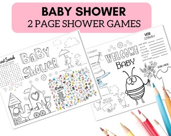 Baby Shower Coloring Page Shower Games Printable Baby Shower Favor for Baby Shower Printable Placemat Shower Activity Sheet Instant Download