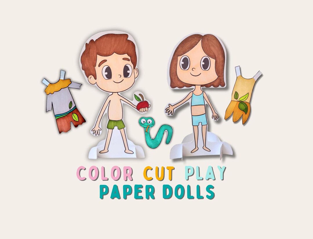 Bible Paper Craft of Adam and Eve Paper Doll Printable Bible Study