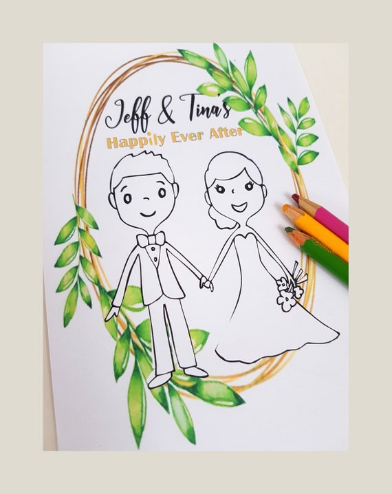 Wedding Coloring Book Wedding Coloring Pages Wedding Activity Etsy
