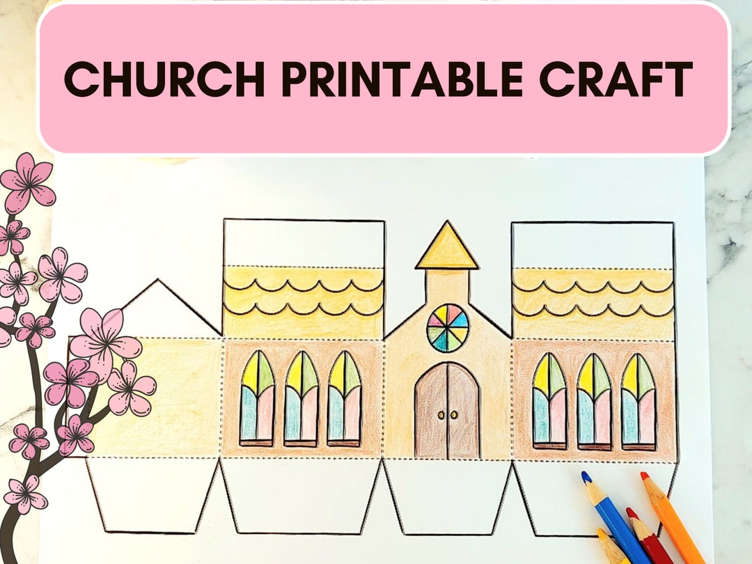 Printable Paper Church, Paper Church Kit, Sunday School Craft, Instant ...