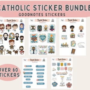 Catholic Planner Stickers for Digital Planner Bible Journal Stickers for GoodNotes Planner Stickers Precropped PNG & Elements Faith Stickers 画像 2