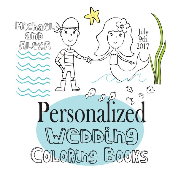 Beach Wedding Coloring page, Destination Wedding Favor,Kids Coloring Book, Wedding Activity Books, Wedding Activities, PDF Download