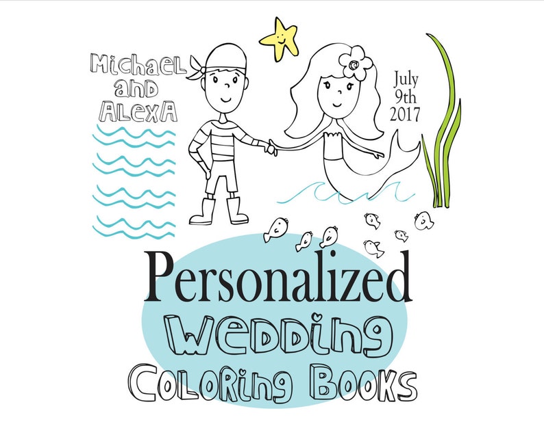 Beach Wedding Destination Wedding Favor Wedding Coloring Etsy