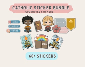 Catholic Planner Stickers for Digital Planner Bible Journal Stickers for GoodNotes Planner Stickers Precropped PNG & Elements Faith Stickers