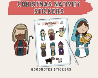 Nativity Digital Planner Stickers Jesus Birth Stickers for GoodNotes Nativity Digital sticker Pre-cropped PNG Christmas Nativity Stickers