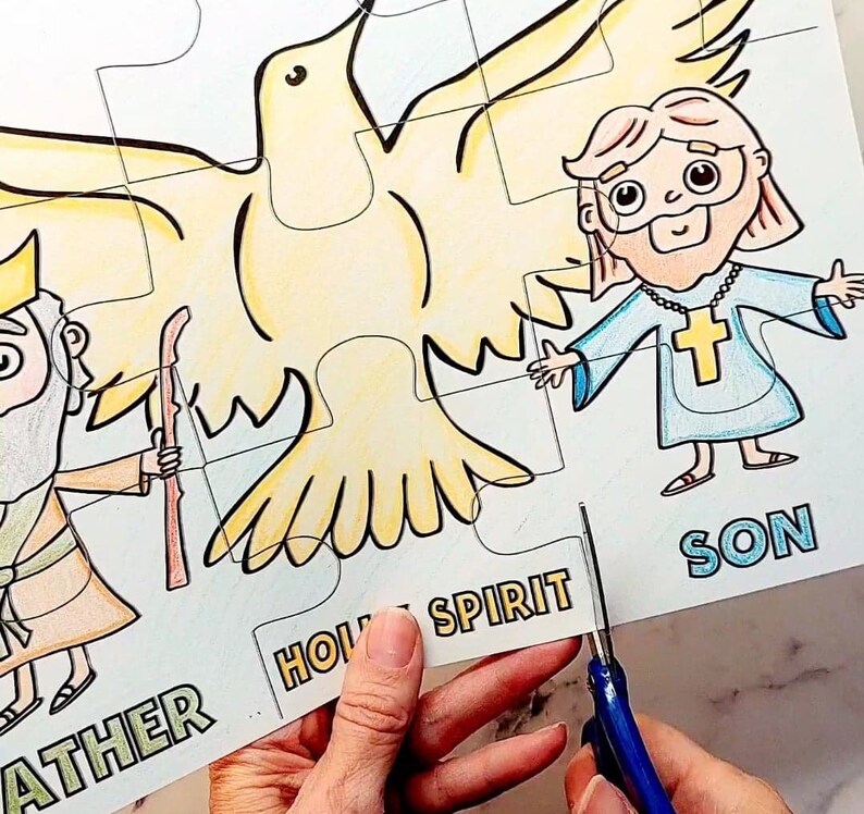 Trinity Bible Study Puzzle Catholic Craft Bible Activity Etsy