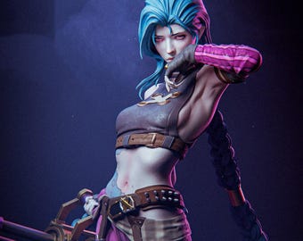 Jinx + NSFW - Arcane - Figura de League of Legends de alta calidad, pintada/sin pintar, para impresora
