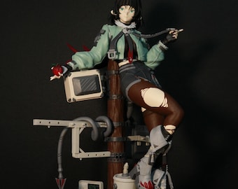 Figura de anime impresa en 3D con alto nivel de detalle, modelo pintado/sin pintar