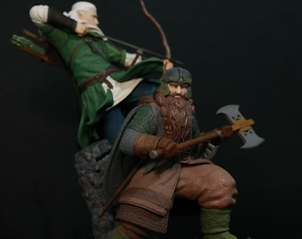 Figura de acción personalizada de Gimli y Legolas de 25 cm, pintada o sin pintar, modelo para impresora de alta calidad, regalo para amantes de las películas, modelo 3D de cómic