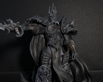 Figura 3D de Arthas Lich King, resolución 12K, sin pintar/pintada