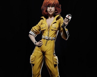 Figura de April O'Neil / Modelo 3D pintado, coleccionable de película