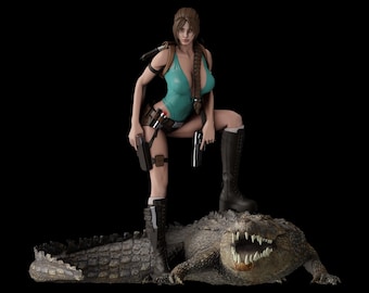 Figura de Lara Croft + NSFW de alta calidad pintada/sin pintar, modelo para impresora, regalo para amantes de las películas, juego, figura de acción personalizada, modelo 3D de cómic