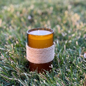 Rustic Beer Bottle Candle