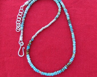 Turquoise Necklace with Hill Tribe Silver