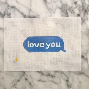 Love You Bubble Hand-Painted Needlepoint Canvas