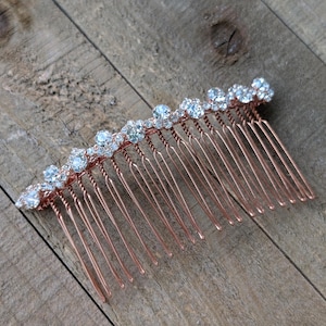 Rose Gold Bridal Hair Comb,Rhinestone Wedding Hair Comb,Bridal Hair Accessories,Wedding Accessories, Decorative Hair Comb,#C48