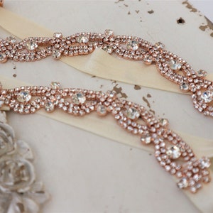 Rose Gold Crystal Bridal Garter Set,Wedding Garter,Bridal Accessories,Style #G21