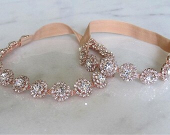 Rose Gold Strass Strumpfband, Strumpfband, Strumpfband, Brautstrumpfband, #GSET23