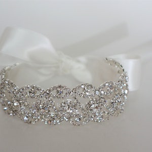 Silver Rhinestone Bridal Cuff,Wedding Accessories, Bracelet,Crystal Bridal Bracelet,B16 image 1