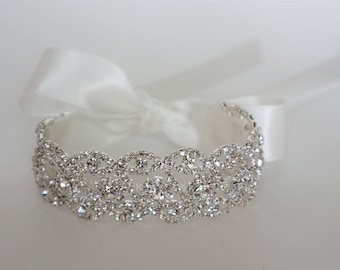 Silver Rhinestone Bridal Cuff,Wedding Accessories, Bracelet,Crystal Bridal Bracelet,#B16