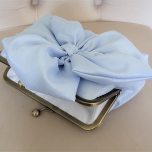 Powder Blue Bow Clutch, Bridal Accessories ,Bridal Clutch ,Bridesmaid Clutch, Clutch Purse, Something Blue image 4