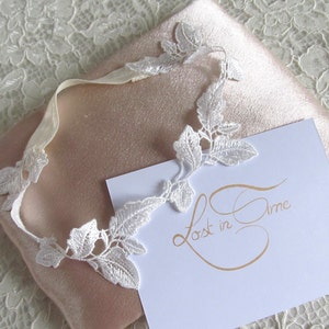 Embroidered Ivory leaf Bridal Garter,Wedding Garter,Bridal Accessories,Style G01 image 4