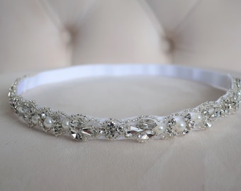 Silver Crystal Bridal Garter, Wedding Garter, Bridal Accessories, Style #G60