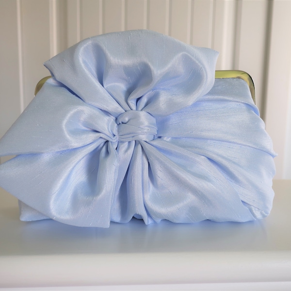 Powder Blue Bow Clutch, Bridal Accessories ,Bridal Clutch ,Bridesmaid Clutch, Clutch Purse, Something Blue