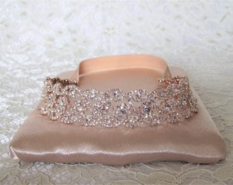 Strumpfband Rosegold Strass, Strass Strumpfband, Strumpfband, Brautstrumpfband, Brautstrumpfband, #G24