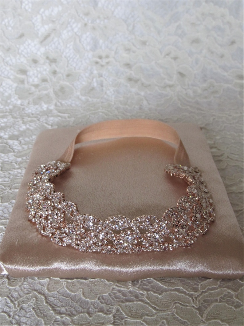Rose Gold Crystal Rhinestone Bridal Garter,Wedding Garter,Bridal Accessories,Style G24 image 2