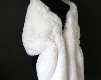 Faux Fur Bridal Wrap, Bridal Stole, Wedding Cover Up, Bridal Shawl, Winter Wedding, Bridal Cape, Handmade fur wrap